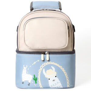 Lonchera Porta Biberones Térmica Impermeable Llama Azul