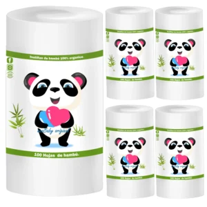 Rollos de Papel Bambú para Pañales de Tela, 5 Piezas.