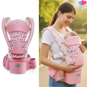 Canguro Porta Bebé 100% Algodón 15 Posiciones Rosa Flores
