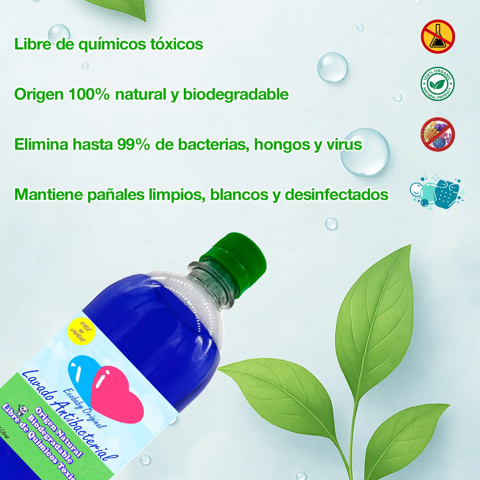 Lavado Profundo Eliminador de Olores para Pañales de Tela - Image 3