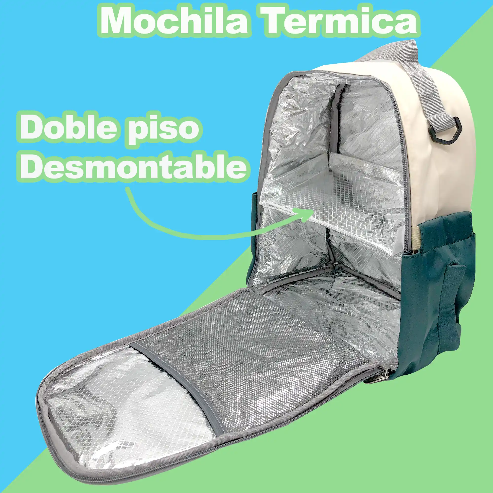 Mochila Porta Biberones Térmica Pato Turquesa - Image 12
