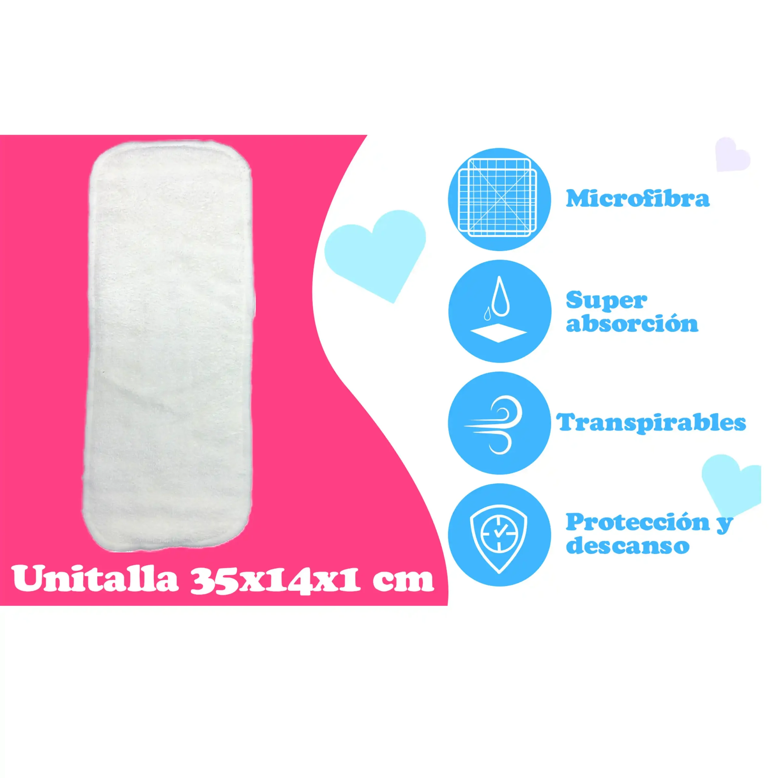 Pañal Ecológico de Tela Doble Barrera con Insertos Nocturnos de Bambú Charcoal. - Image 9