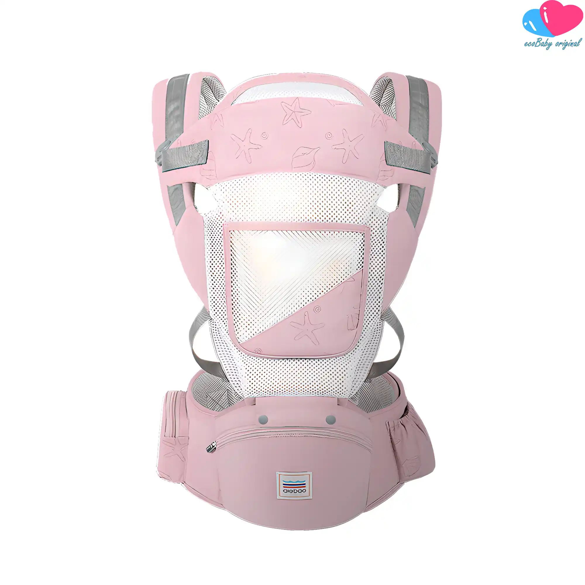 Canguro Porta Bebé Ergonómico Respirable 4 En 1 Algodón Puro Con Malla Color Verde Menta - Image 4