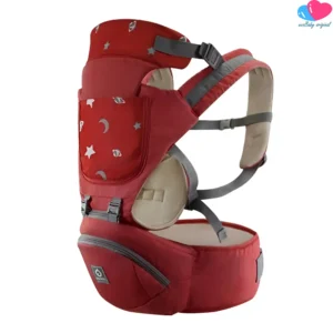 Canguro Portabebé Ergonómico con Asiento en Cintura Suave Para Bebés 0+36 Meses Rojo