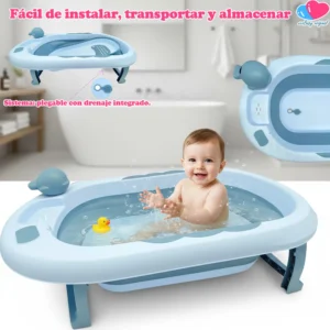 Bañera Tina Para Bebé Con Antiderrapante Color Azul