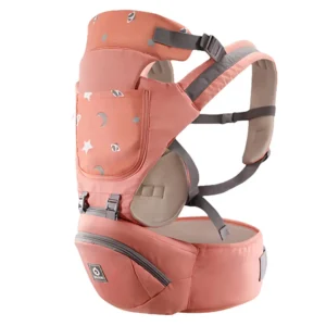 Canguro Portabebé Ergonómico con Asiento en Cintura Suave Para Bebés 0+36 Meses Rosa