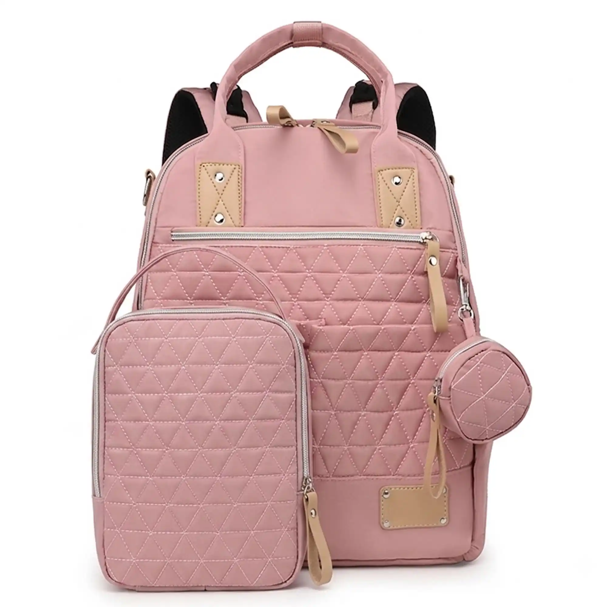 Mochila Pañalera con Monedero Multifuncional Rosa - Image 6